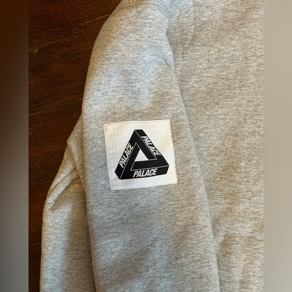 NWT 2023 PALACE FACEMASK SHEARLING THERMAL ZIP HOODIE GREY SZ. SMALL - Picture 12 of 16